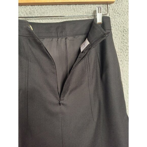 Akris Punto Wool Blend Knee Length A-line Midi Skirt Black Womens Size US Sz 6 - Picture 5 of 11